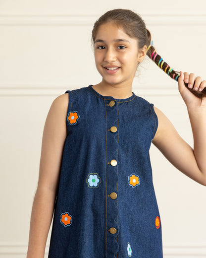 Denim Patch Dress
