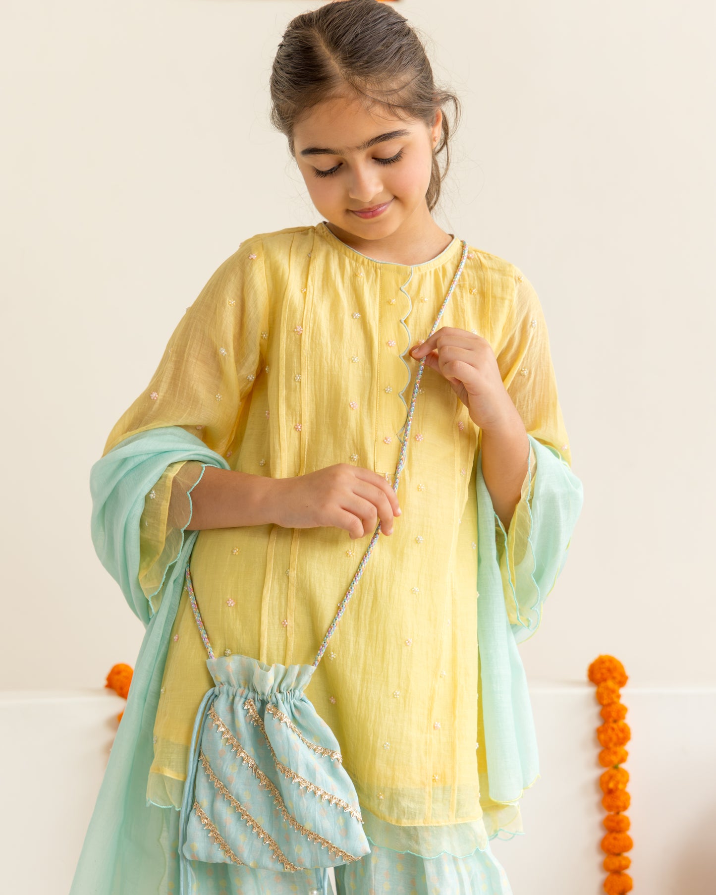 Yellow & Mint Farshi Salwar Set