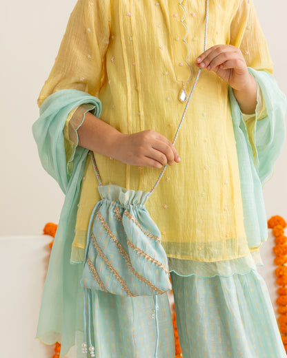 Yellow & Mint Farshi Salwar Set