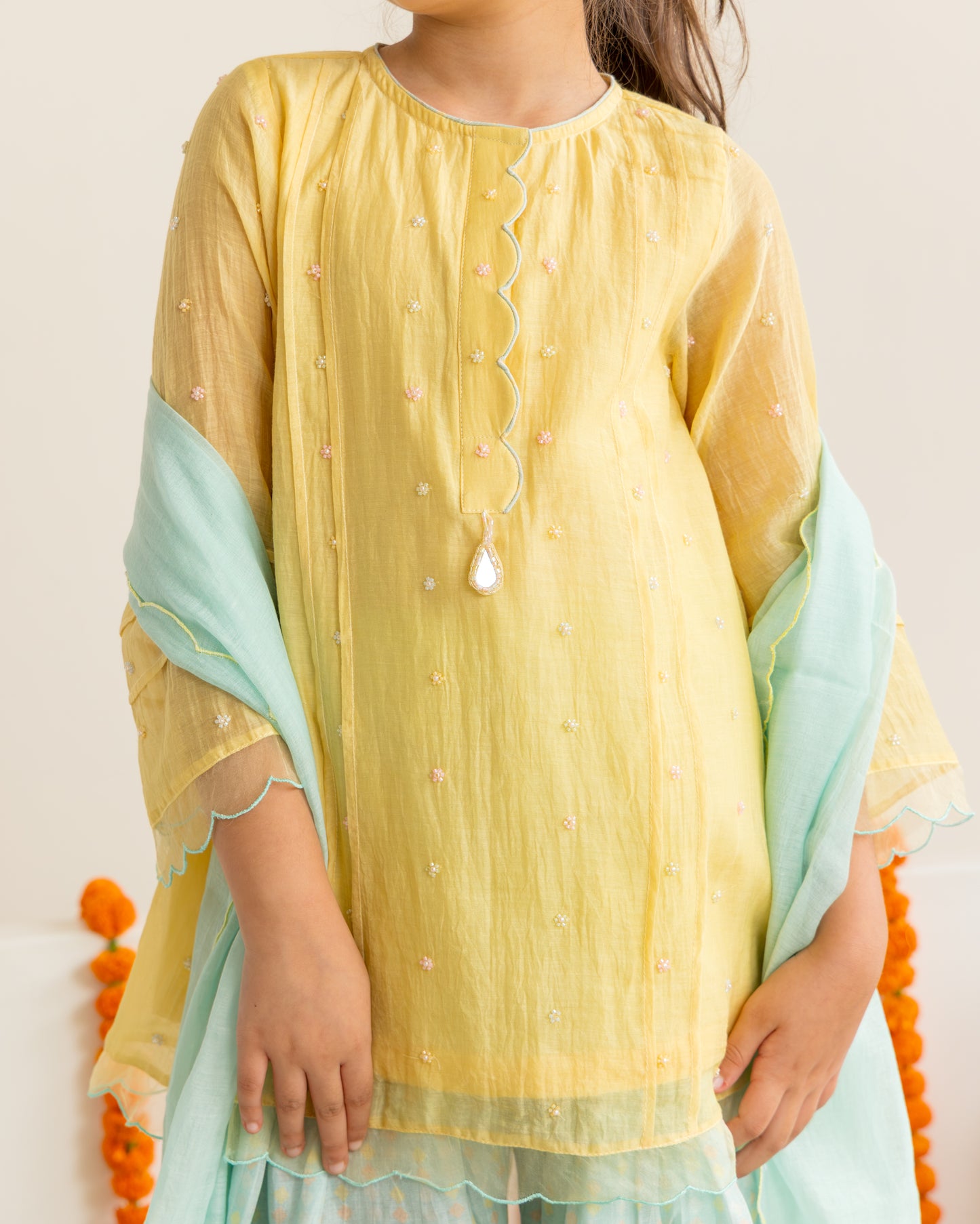 Yellow & Mint Farshi Salwar Set
