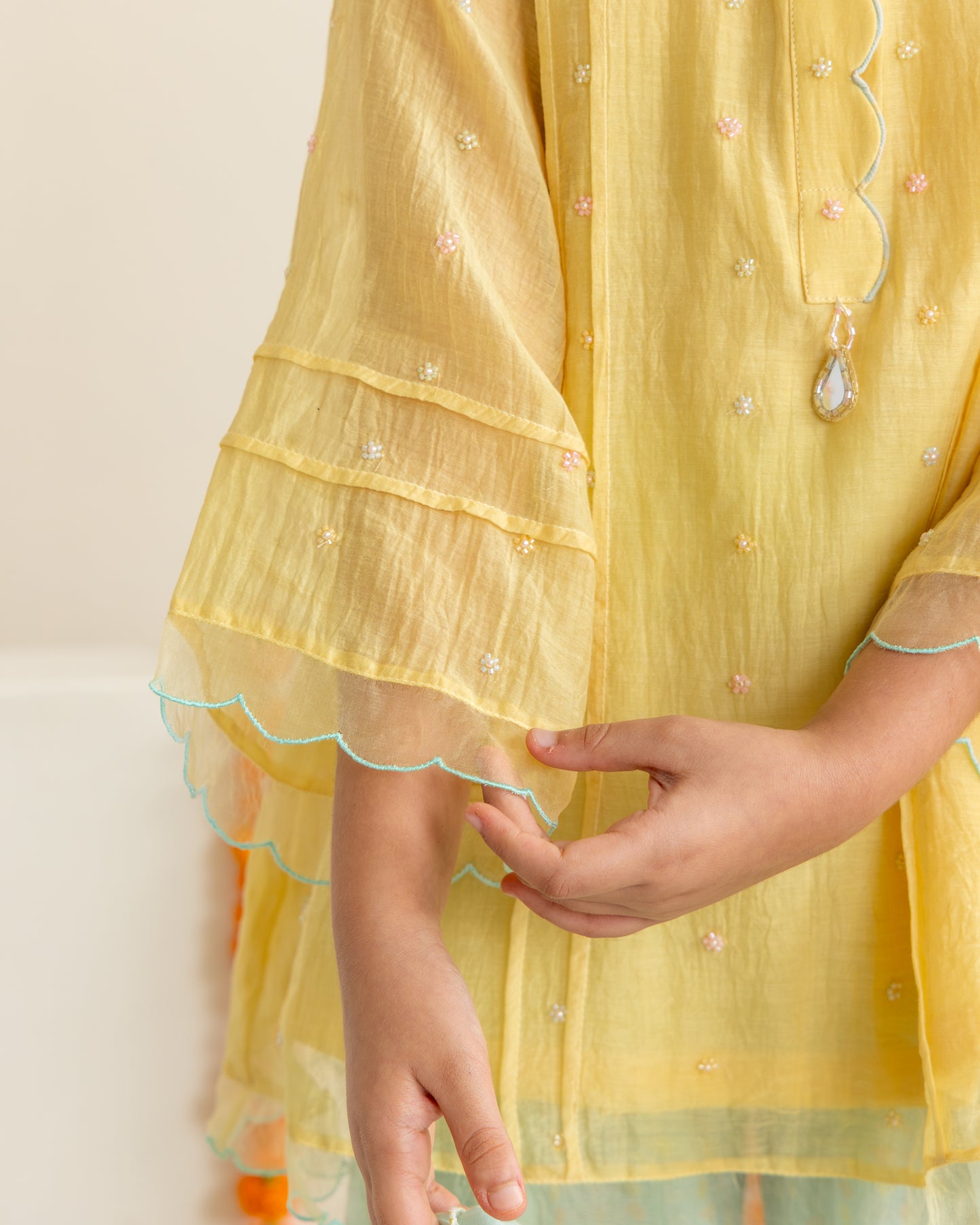 Yellow & Mint Farshi Salwar Set