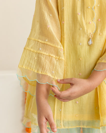 Yellow & Mint Farshi Salwar Set