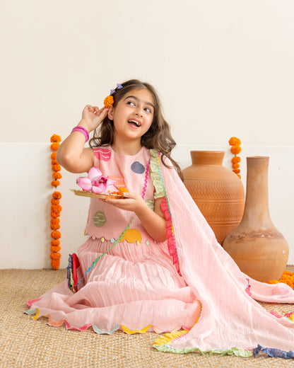 Blush Polka Lehenga Set