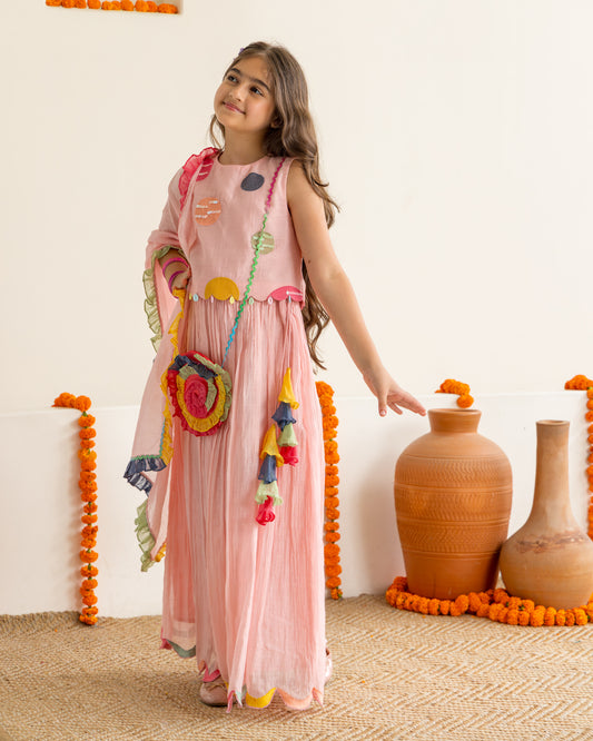 Blush Polka Lehenga Set