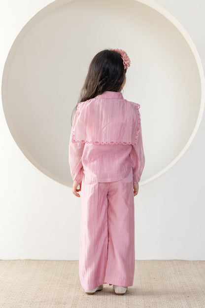 Blush Pink Scalloped Embroidered Coord Set