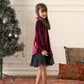 Embroidered Velvet Dress- Imperial Maroon