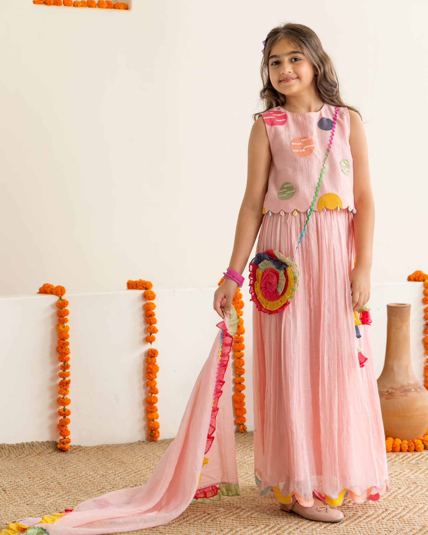 Blush Polka Lehenga Set