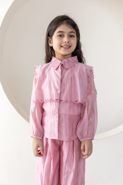 Blush Pink Scalloped Embroidered Coord Set