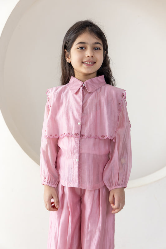 Blush Pink Scalloped Embroidered Coord Set