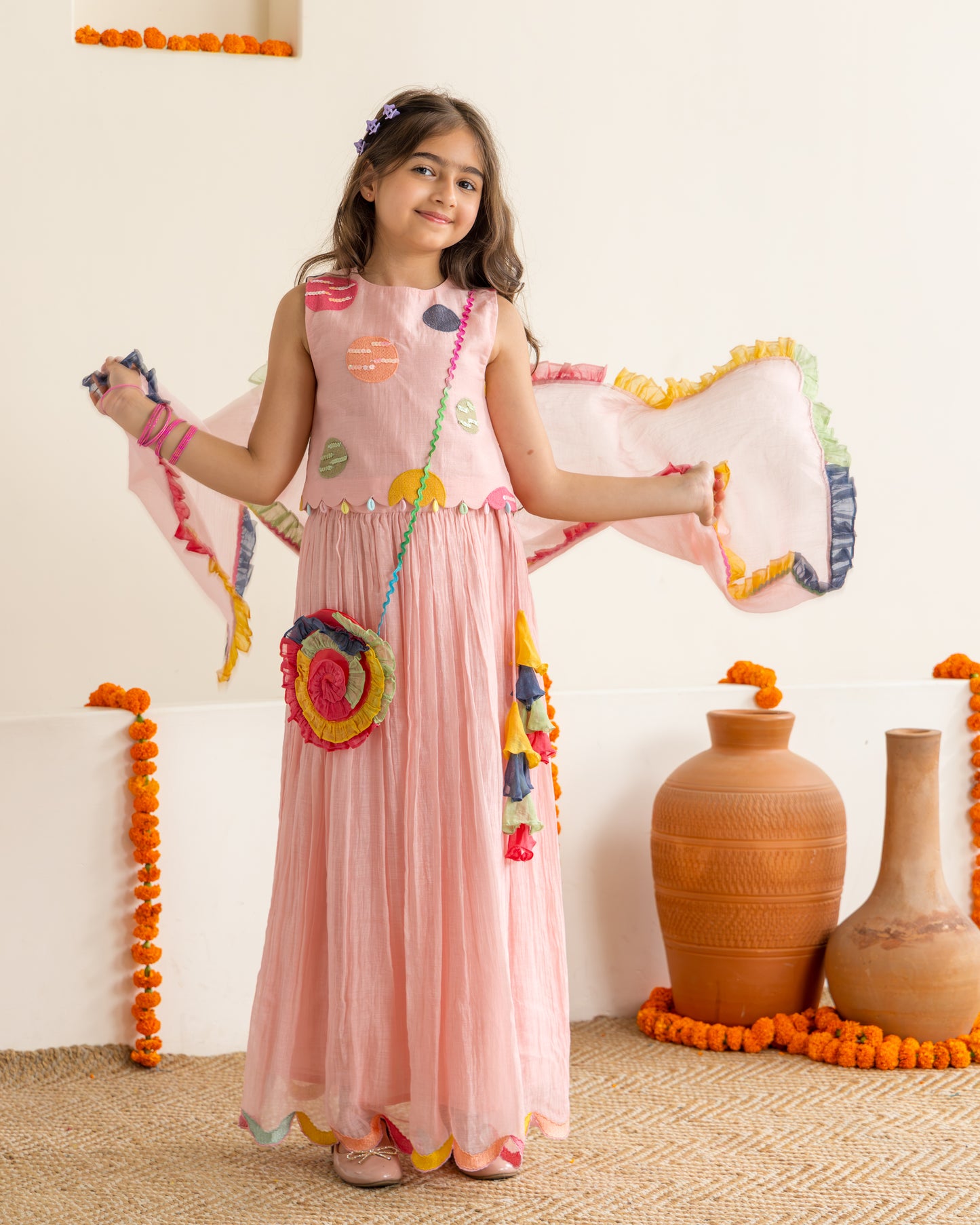 Blush Polka Lehenga Set