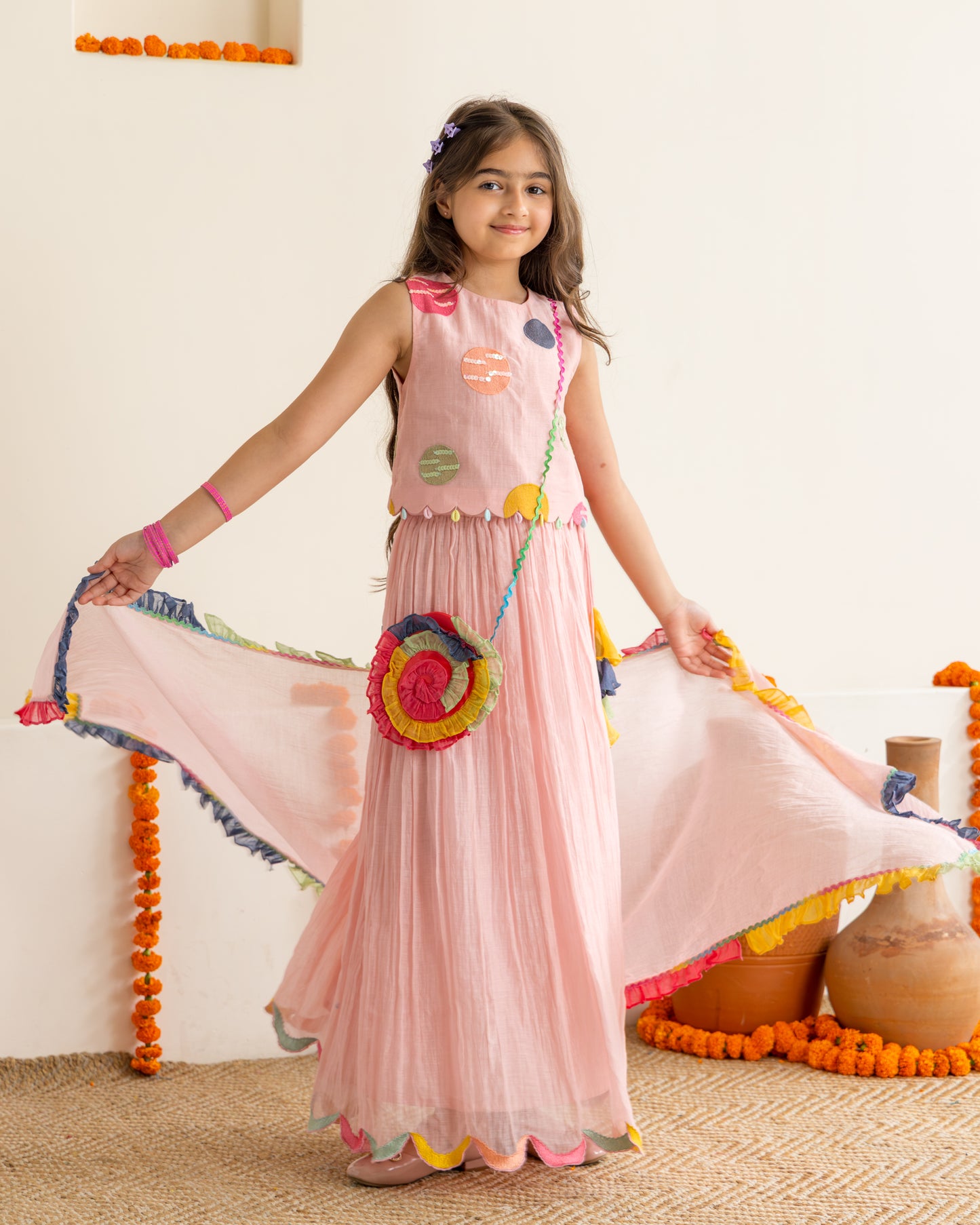 Blush Polka Lehenga Set
