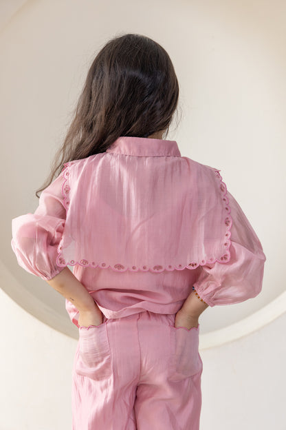 Blush Pink Scalloped Embroidered Coord Set