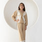 Beige Palms Waistcoat Co-ord Set