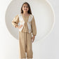 Beige Palms Waistcoat Co-ord Set
