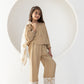Beige Palms Waistcoat Co-ord Set