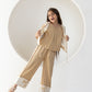 Beige Palms Waistcoat Co-ord Set