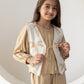 Beige Palms Waistcoat Co-ord Set