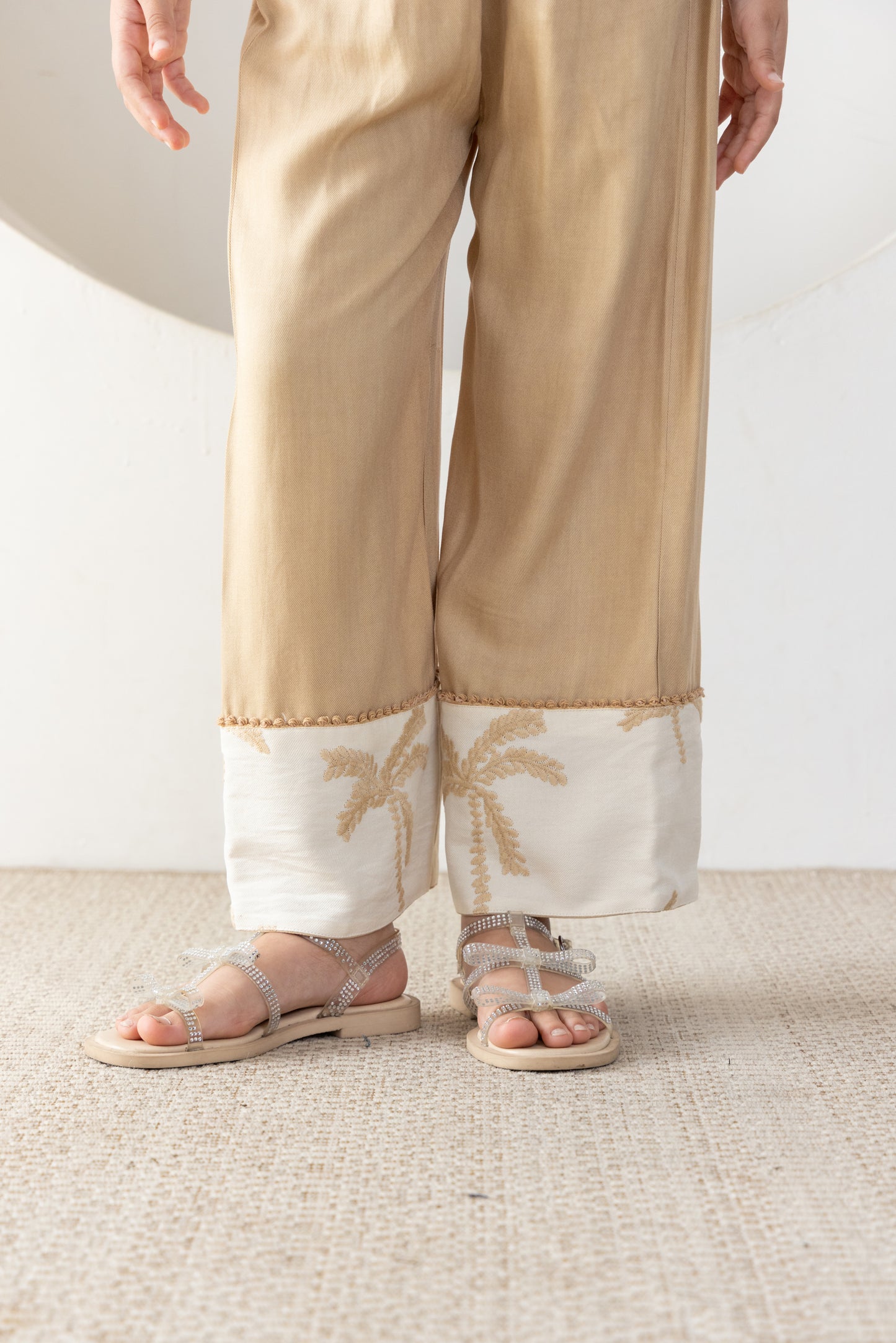Beige Palms Waistcoat Co-ord Set