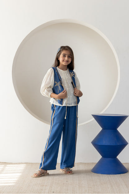 Blue Palms Waistcoat Co-ord Set
