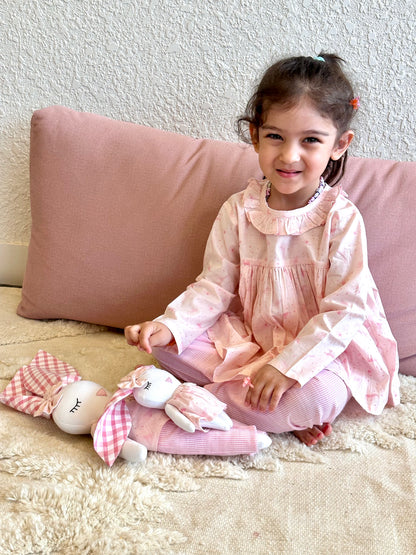 Pink Animal Print Set with Matching Bunny Doll